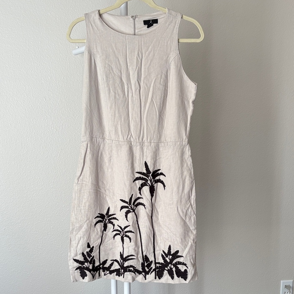 Jason Wu Cream and Black Palm Linen Dress